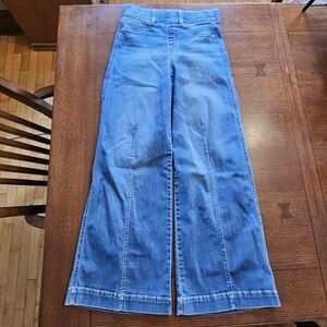 Spanx Seamed Front Wide Leg Pull On Jeans Small